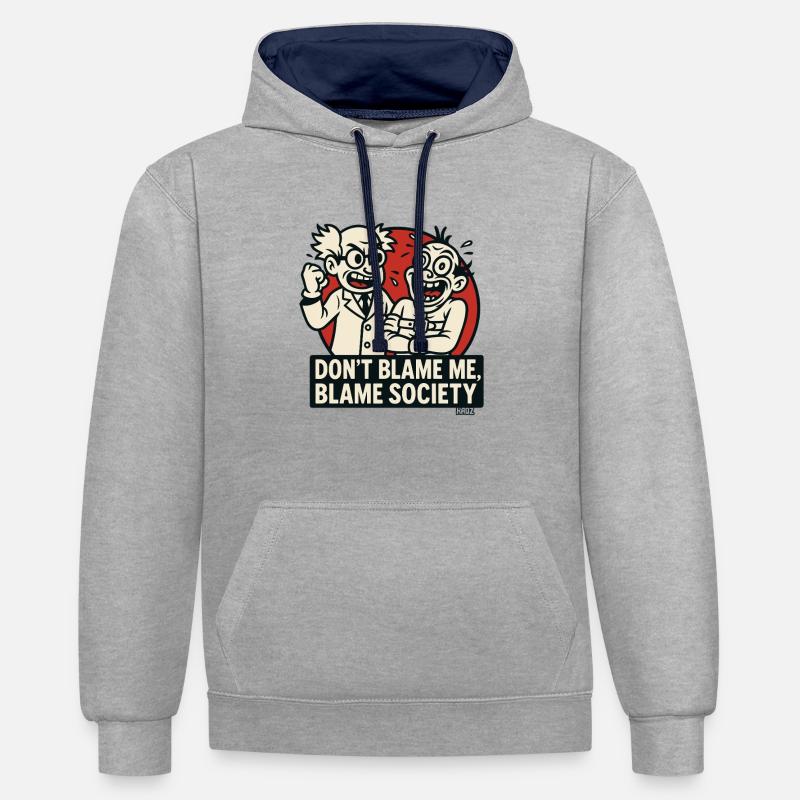 Duo scientifique Société de la Responsabilité - Sweat à capuche contrasté - gris chiné/bleu marine