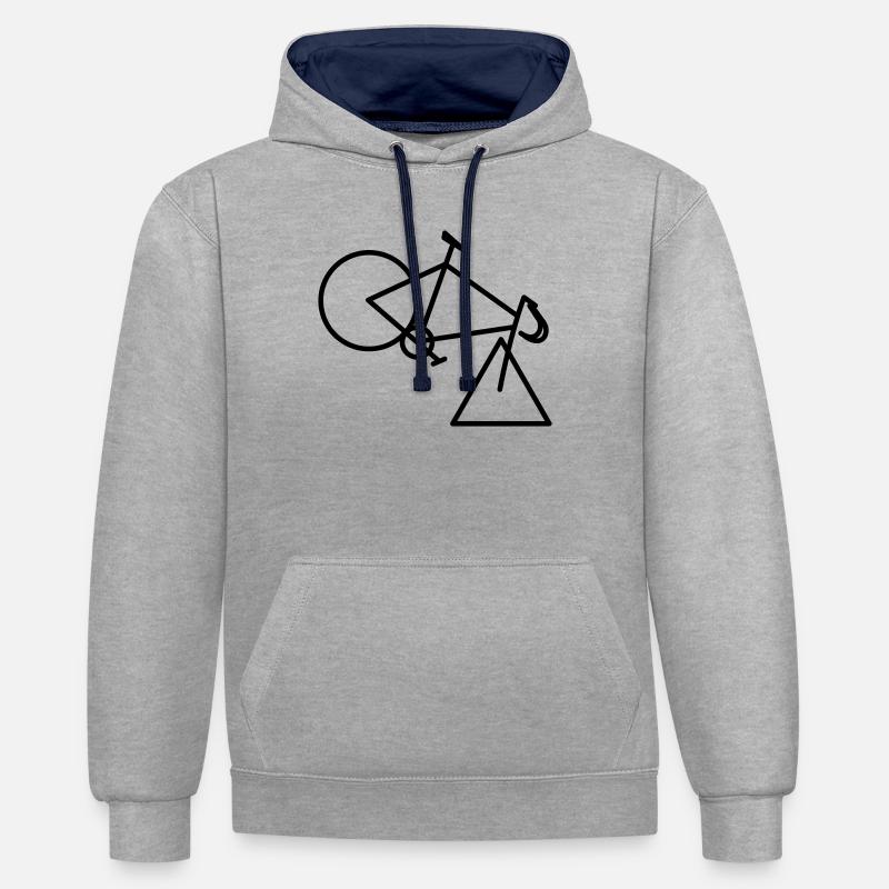 Tri-cycle - Sweat à capuche contrasté - gris chiné/bleu marine