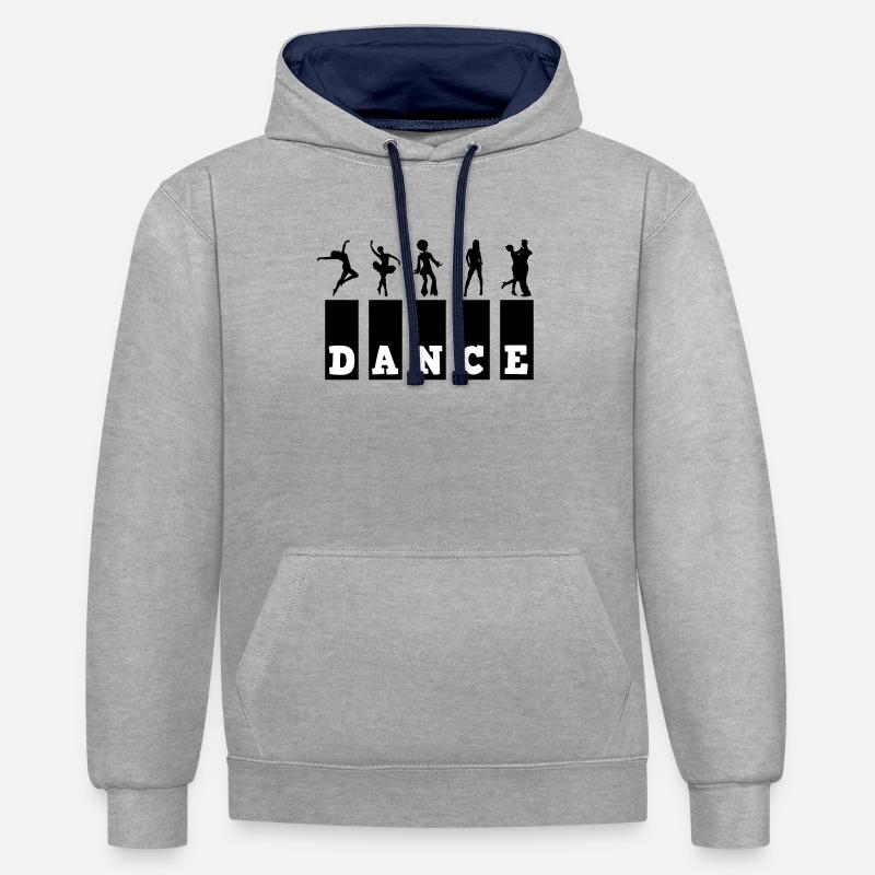 Danse danse danse - Sweat à capuche contrasté - gris chiné/bleu marine