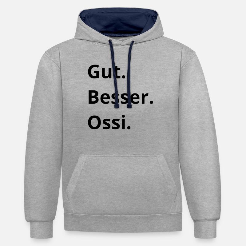 Très bien. Mieux. Easterner - Sweat à capuche contrasté - gris chiné/bleu marine