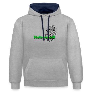 Steirermadl Steiermark Frau Steirerin Gift idea - Contrast hoodie - heather grey/navy - Front - Liana (172cm) & Jaron (178cm)