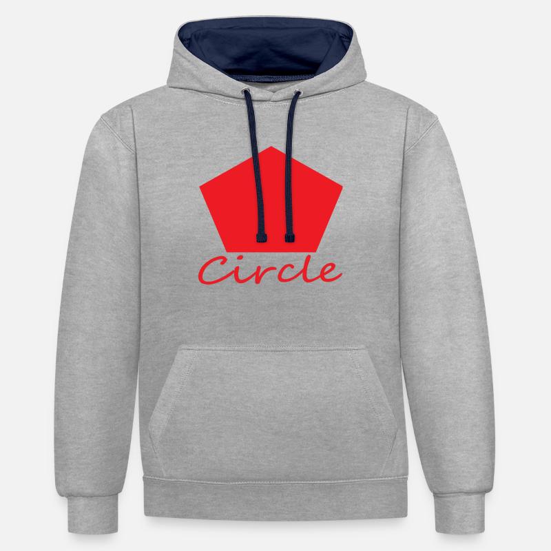 Mauvaise forme de cercle - Sweat à capuche contrasté - gris chiné/bleu marine