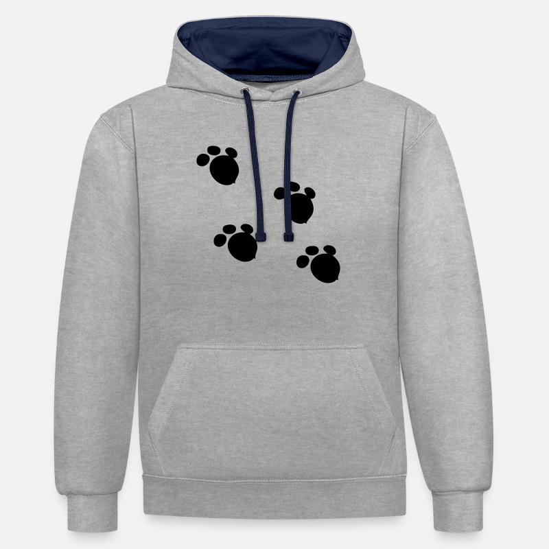 Gardez le modèle de patte - Sweat à capuche contrasté - gris chiné/bleu marine
