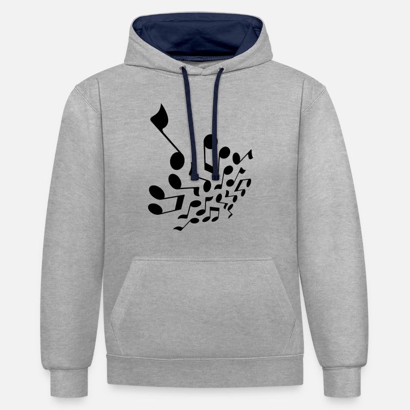 Notepad - Sweat à capuche contrasté - gris chiné/bleu marine