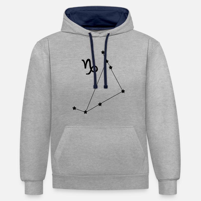 Sternbild Steinbock Sternzeichen - Kontrast-Hoodie - Grau meliert/Navy
