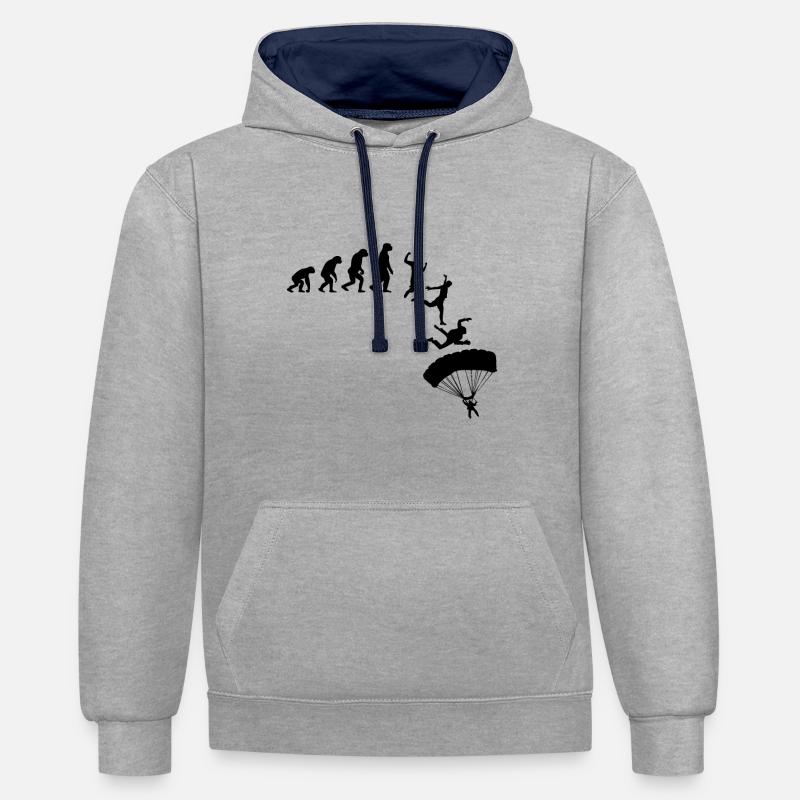 Evolution Skydiver Skydiver Gift - Contrast hoodie - heather grey/navy