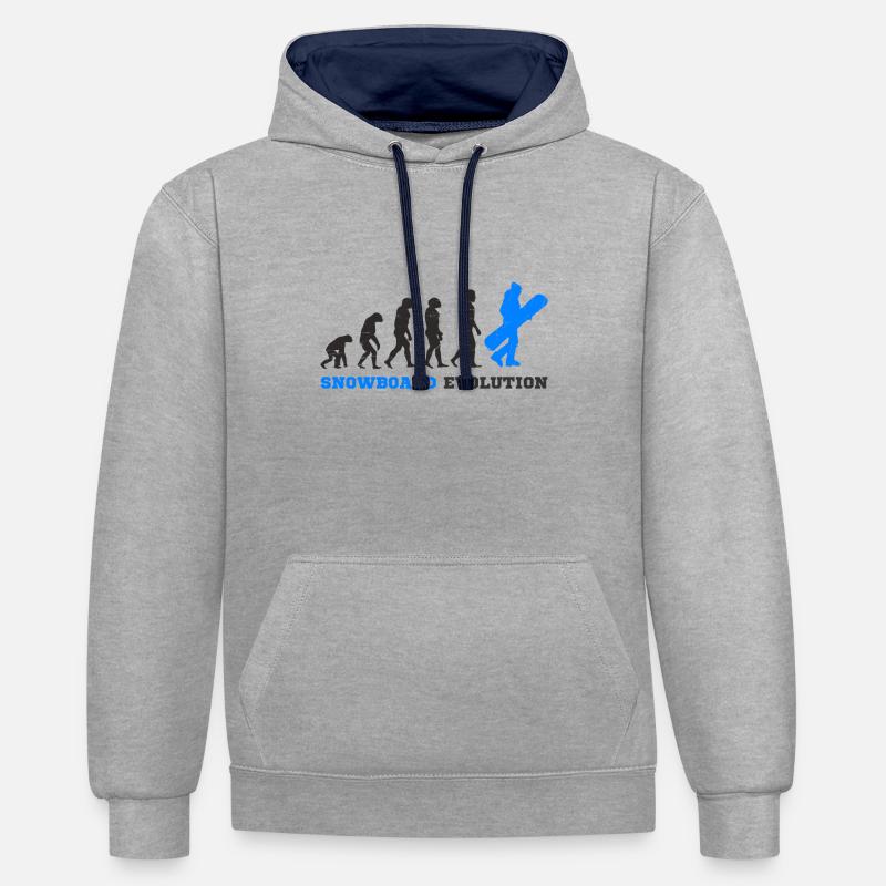 Snowboard Snowboarder Evolution - Kontrast-Hoodie - Grau meliert/Navy