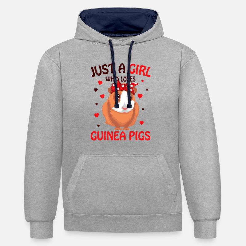 Cochon d'Inde - Sweat à capuche contrasté - gris chiné/bleu marine