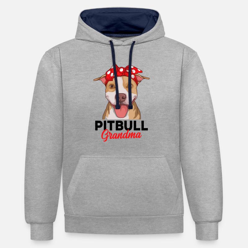 Pitbull - Sweat à capuche contrasté - gris chiné/bleu marine