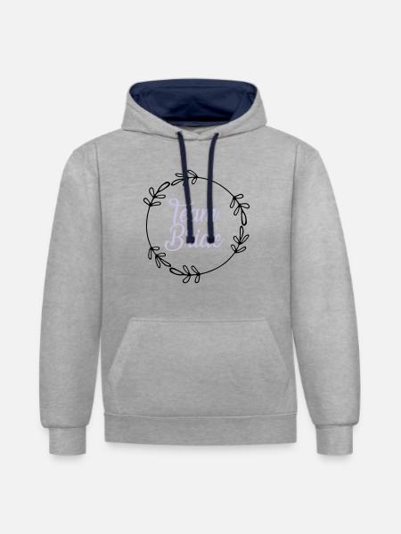 Team-Flansch - Kontrast-Hoodie - Grau meliert/Navy