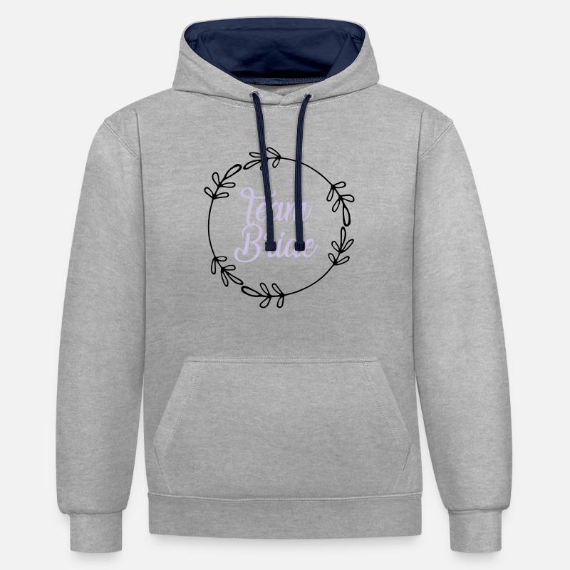 Team-Flansch - Kontrast-Hoodie - Grau meliert/Navy