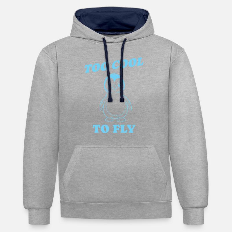 Cadeau trop cool pour voler - Sweat à capuche contrasté - gris chiné/bleu marine