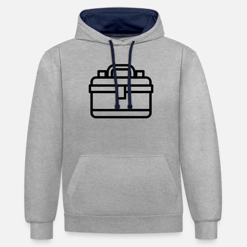 Toolbox - Contrast hoodie - heather grey/navy