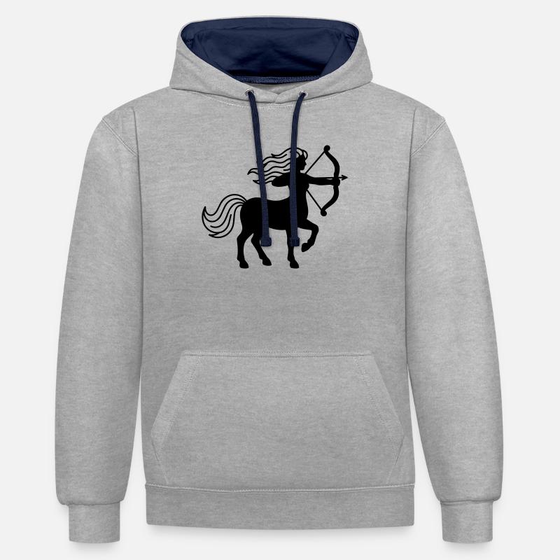 Centaure - Sweat à capuche contrasté - gris chiné/bleu marine