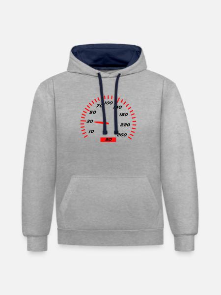 30th Birthday - Contrast hoodie - heather grey/navy