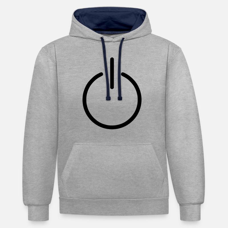 power - Sweat à capuche contrasté - gris chiné/bleu marine