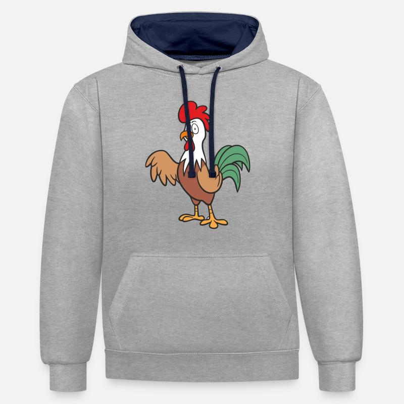 robinet - Sweat à capuche contrasté - gris chiné/bleu marine