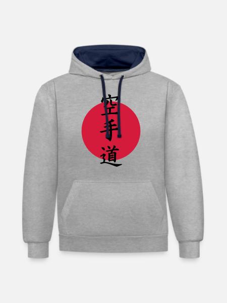 Karate - Contrast hoodie - heather grey/navy