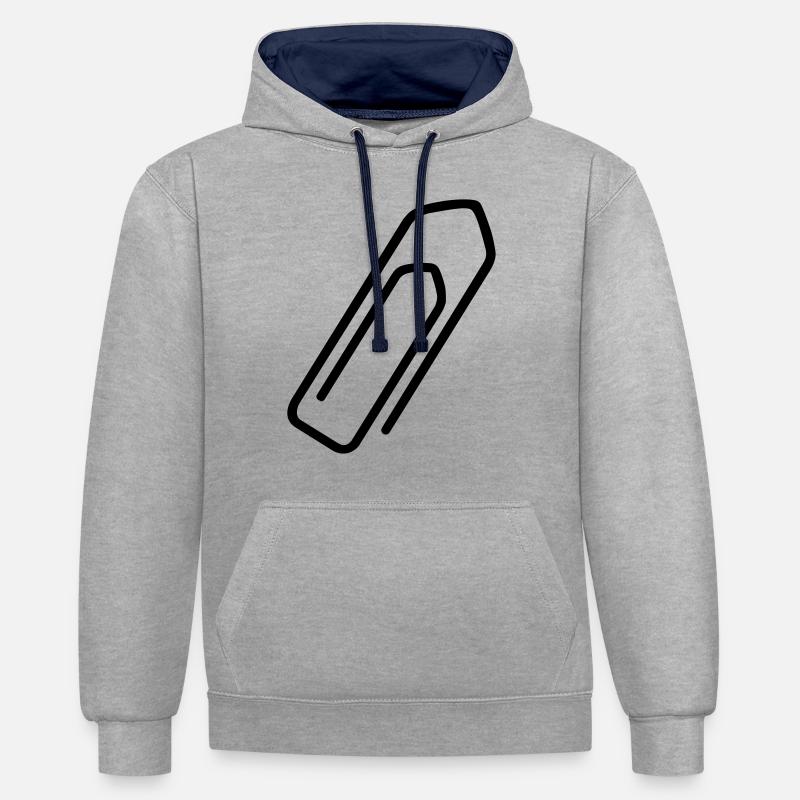 Trombone - Sweat à capuche contrasté - gris chiné/bleu marine