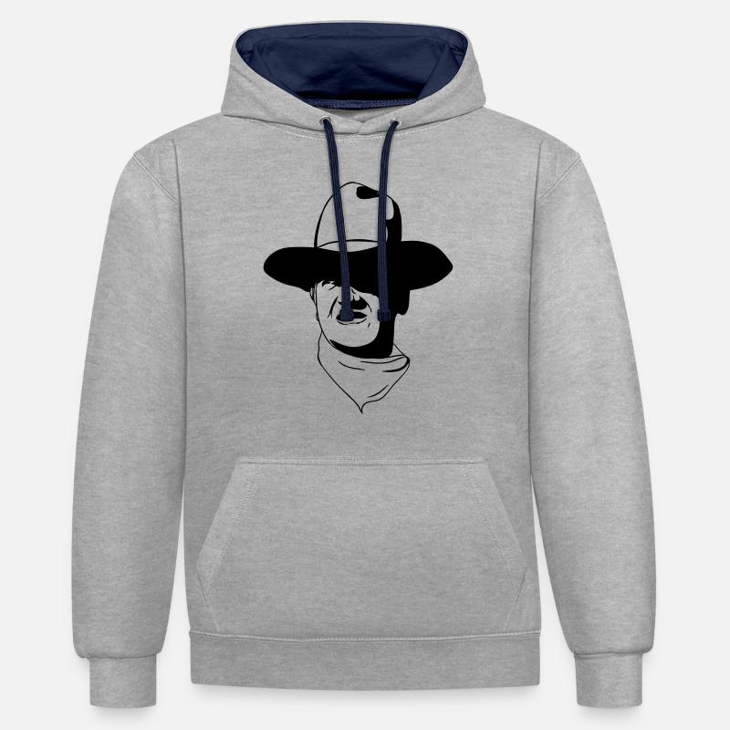 wayne - Kontrast-Hoodie - Grau meliert/Navy