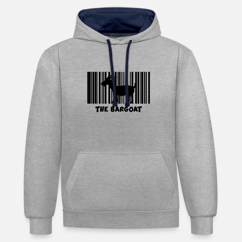chèvre « le bargoat » chèvre - Sweat à capuche contrasté - gris chiné/bleu marine