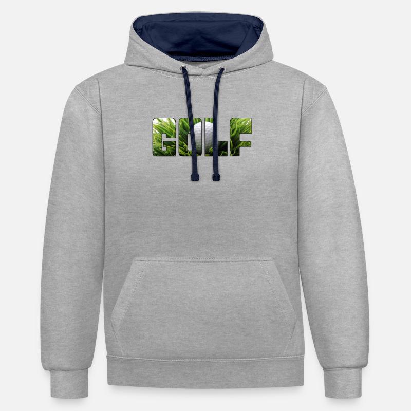 Golfe - Sweat à capuche contrasté - gris chiné/bleu marine