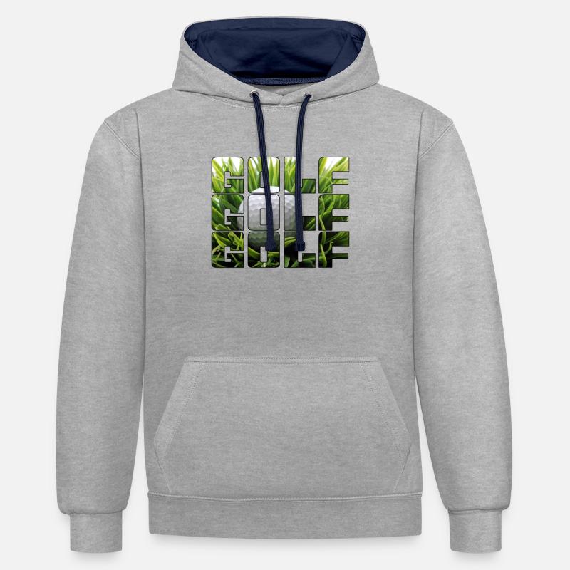 Golfe - Sweat à capuche contrasté - gris chiné/bleu marine