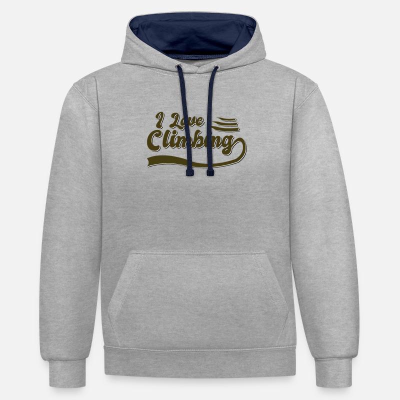 J’adore grimper - Sweat à capuche contrasté - gris chiné/bleu marine