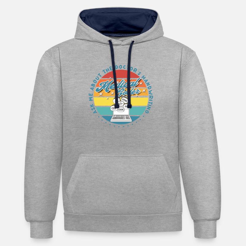Medical Assistant - Medical Coder - Contrast hoodie - heather grey/navy