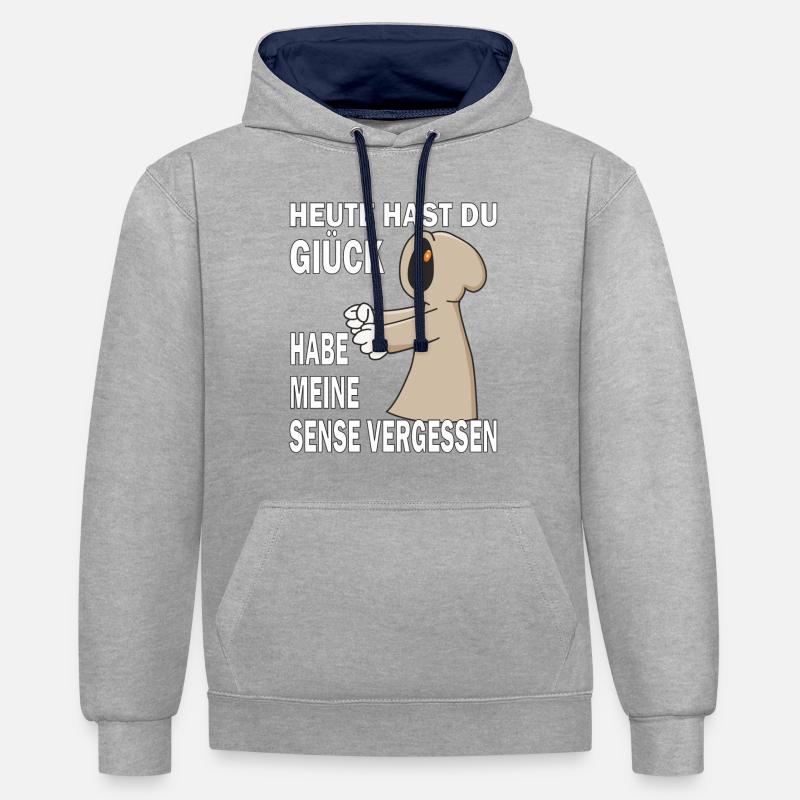 SENSENMANN SENSE VERGESSEN - Kontrast-Hoodie - Grau meliert/Navy