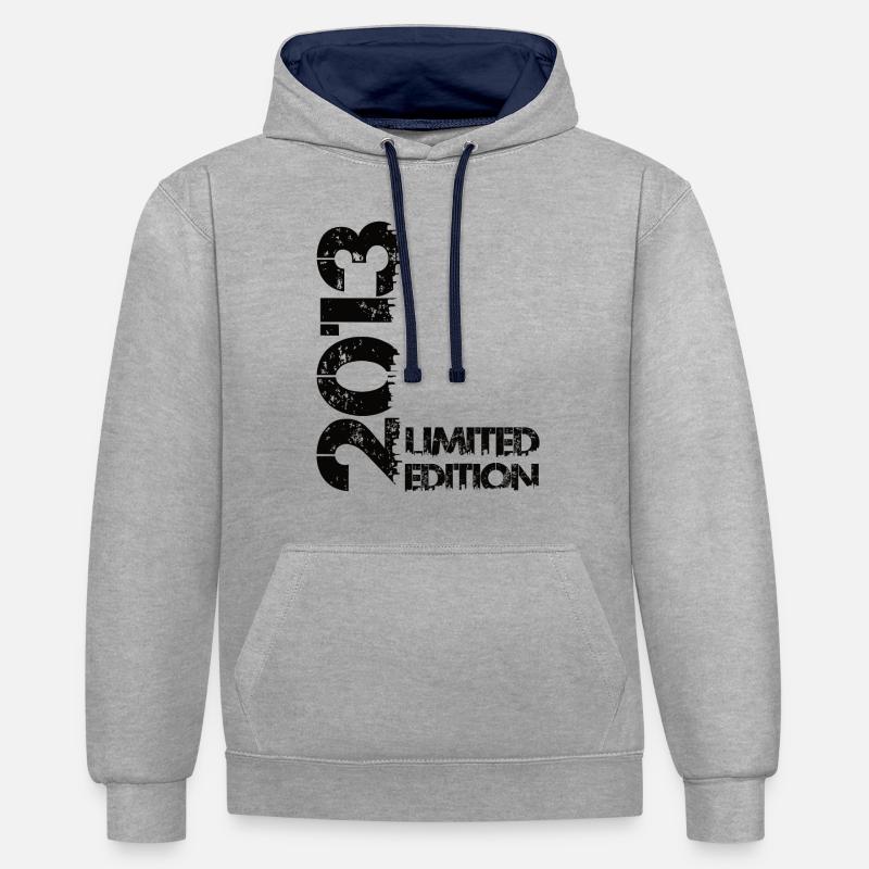 Edition Limitée 2013 - Sweat à capuche contrasté - gris chiné/bleu marine