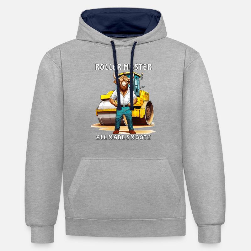 ROLLER MASTER ALL MADE SMOOTH - Kontrast-Hoodie - Grau meliert/Navy
