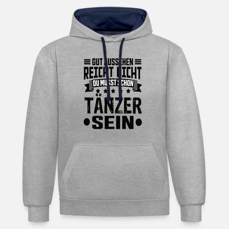 Danseur - Sweat à capuche contrasté - gris chiné/bleu marine