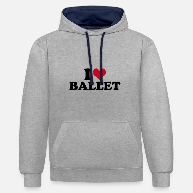 J’adore le ballet - Sweat à capuche contrasté - gris chiné/bleu marine