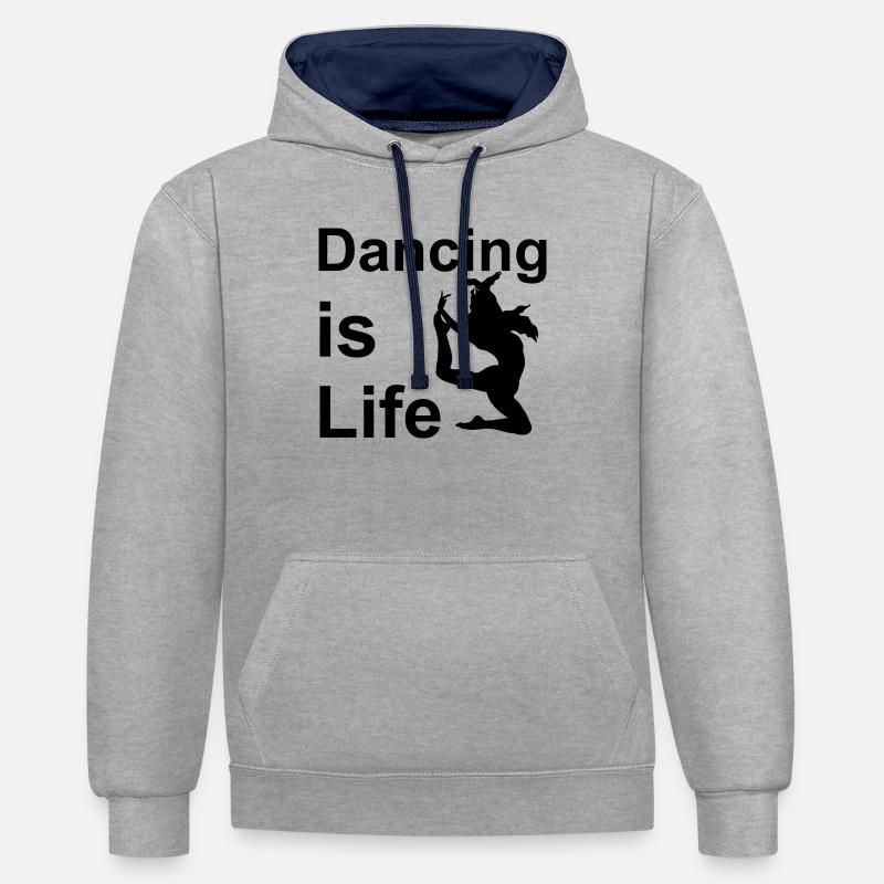 Danse Musique de danse - Sweat à capuche contrasté - gris chiné/bleu marine