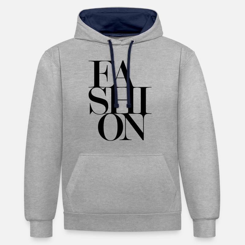 FASHION design - Contrast hoodie - heather grey/navy