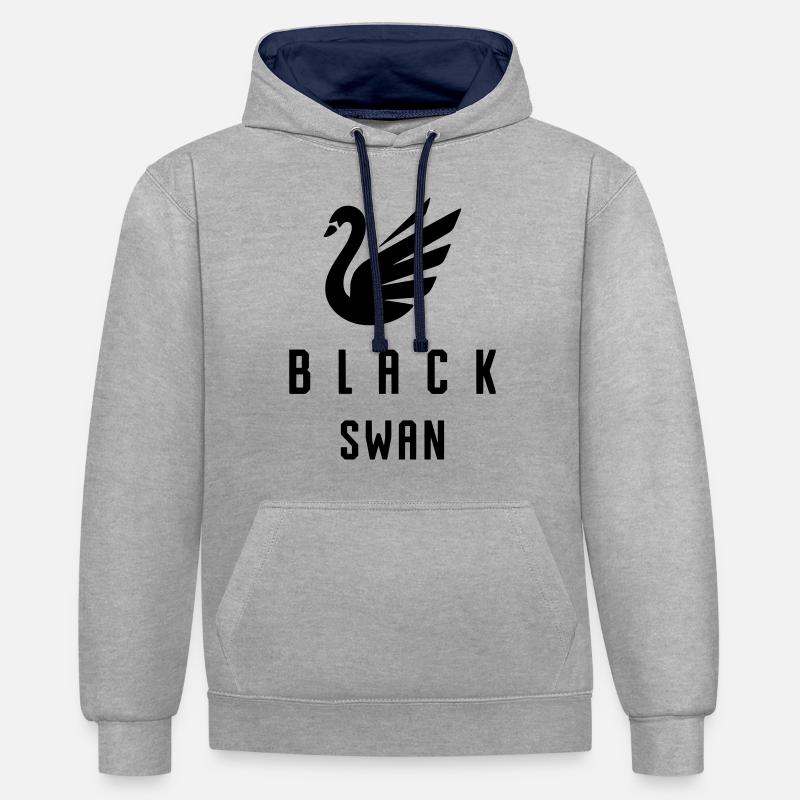 BLACK SWAN EVENT - FLASH CRASH - BLACK - Sweat à capuche contrasté - gris chiné/bleu marine