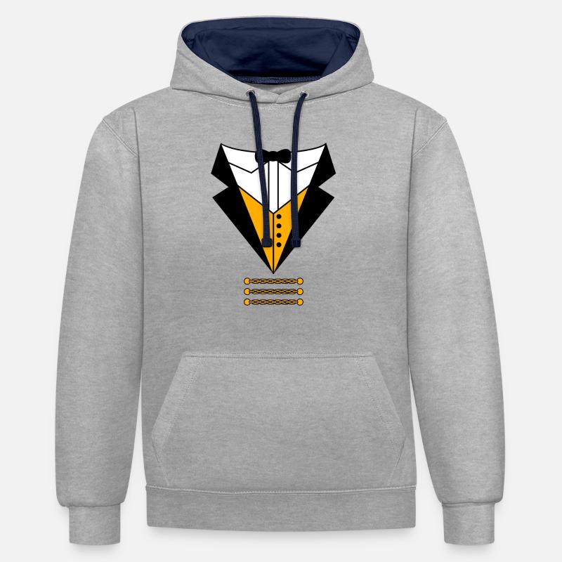 Cadeau de papa ringmaster - Sweat à capuche contrasté - gris chiné/bleu marine