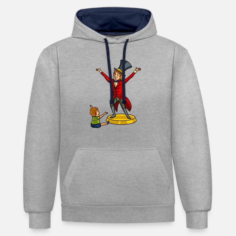 Cadeau de papa ringmaster - Sweat à capuche contrasté - gris chiné/bleu marine