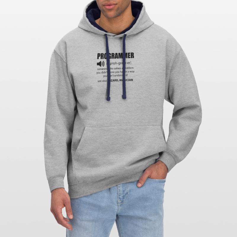 Code Programmer Dictionary Developer Gift Contrast hoodie