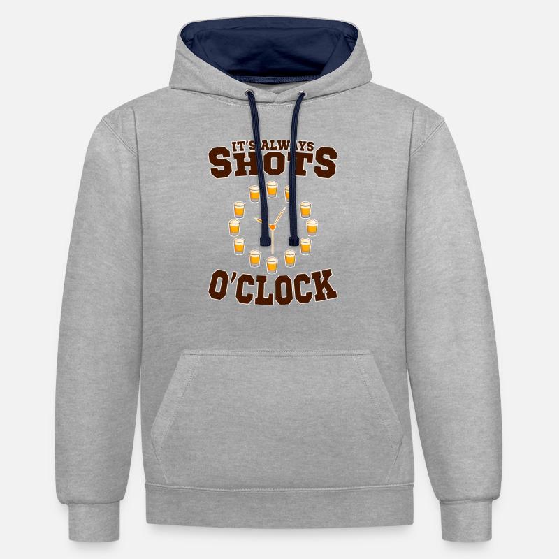 Lustiger Trinkspruch Geschenkidee - Kontrast-Hoodie - Grau meliert/Navy