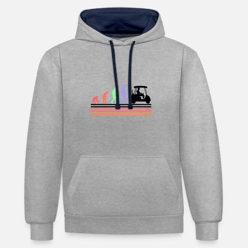 Evolution du golf - Sweat à capuche contrasté - gris chiné/bleu marine