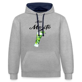 Miss mojito - Contrast hoodie - heather grey/navy - Front - Liana (172cm) & Jaron (178cm)