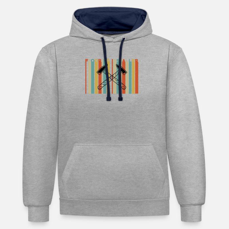 Couches de sol - Sweat à capuche contrasté - gris chiné/bleu marine