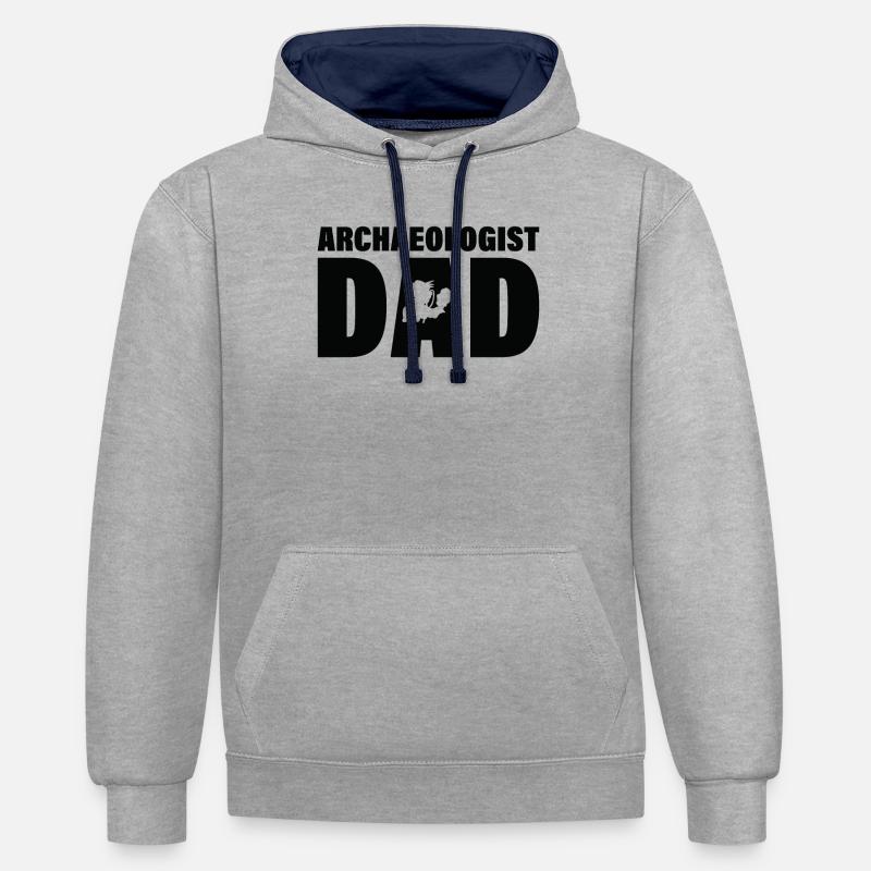 Job - Père de l’archéologue - Sweat à capuche contrasté - gris chiné/bleu marine