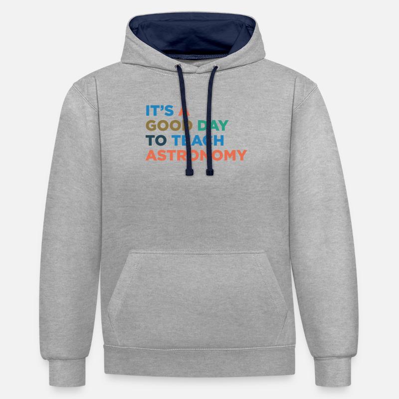 Enseigner les professeurs d’astronomie - Sweat à capuche contrasté - gris chiné/bleu marine