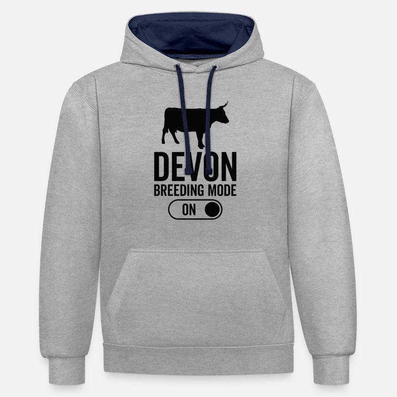 Kuhzuchtmodus Auf - Devon - Kontrast-Hoodie - Grau meliert/Navy