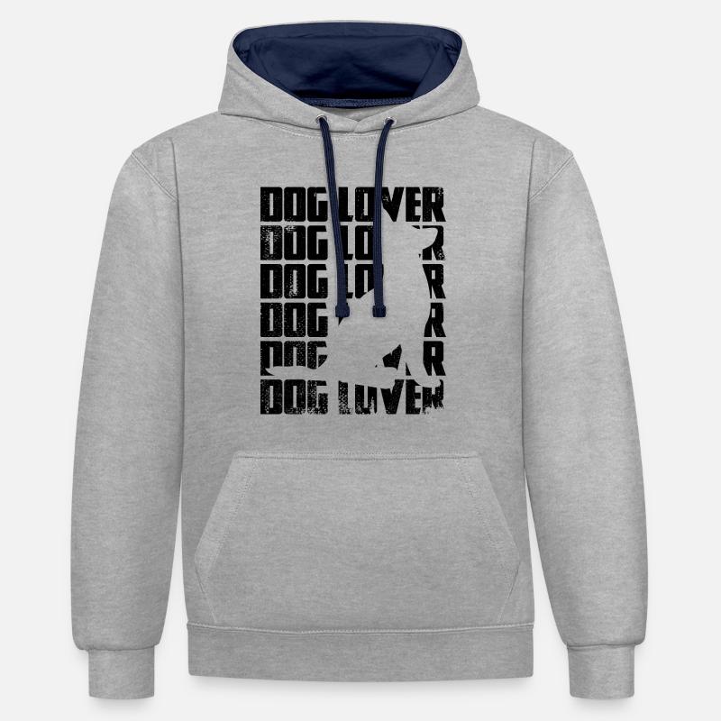 Snowboarders - Sweat à capuche contrasté - gris chiné/bleu marine