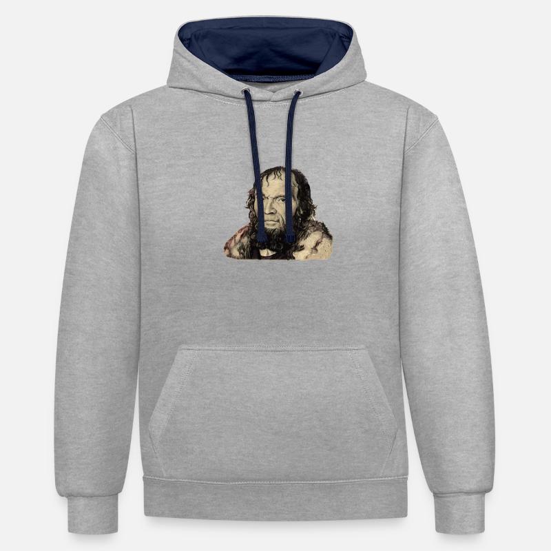 1000 Deutsche Mark (GrandPa Edition) - Sweat à capuche contrasté - gris chiné/bleu marine