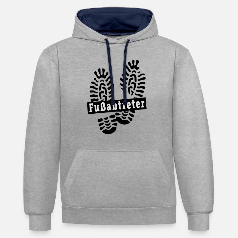 Fußabtreter - Kontrast-Hoodie - Grau meliert/Navy